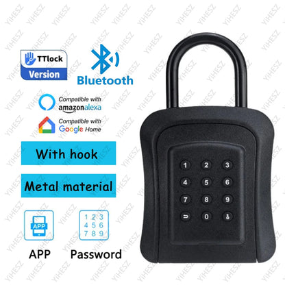Tuya/TTlock Smart Password Key Box – Outdoor IP65 Waterproof Anti-Theft Wall Mount Security Safe in ABS/Metal