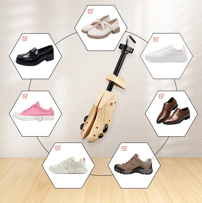 Repacego Wooden Shoe Trees – 1/2 Pc Adjustable Shoe Stretcher & Expander for Men, Women, Unisex, Length & Width Adjustment