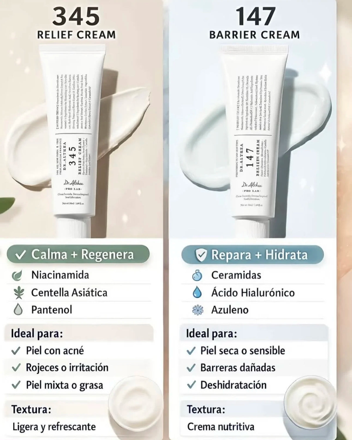 Dr.Althea 147 Barrier & 345 Relief Cream - Facial Moisturizer with Collagen, Centella Asiatica & Hyaluronic Acid