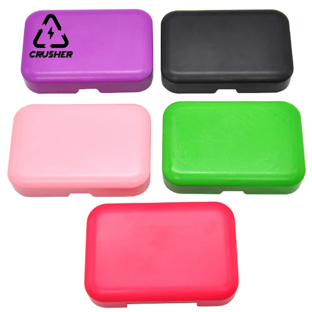 CRUSHER Rolling Paper Tobacco Box – 110mm×75mm Plastic Storage Case for Dry Herbs, Spices & Smoking Accessories