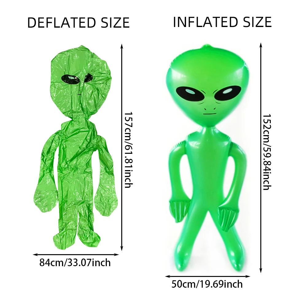 Inflatable Alien Toy –  33" & 63" Sizes, Perfect for Alien-Themed Halloween Parties & Gifts