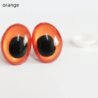 10PCS 3D Colorful Safety Eyes - Oval Crochet Doll Eyes for Amigurumi DIY Toy Making
