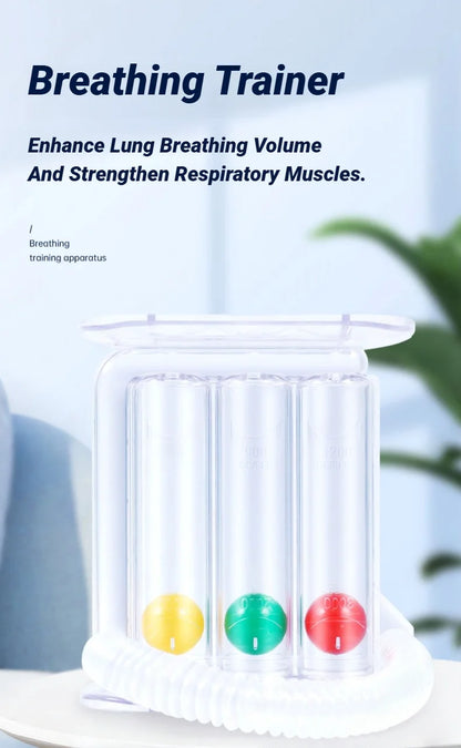 3-Ball Breathing Trainer — Lung Function & Respiratory Spirometry Exerciser for Deep Breath and Capacity Improvement