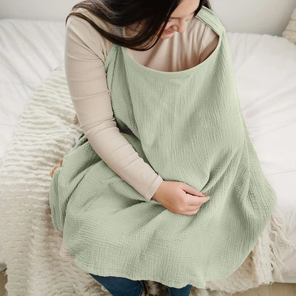 Nursing Cover Cloth - Breathable Outdoor Breastfeeding Shawl Anti-Exposure Gauze Feeding Cover-Up Scarf for Mothers