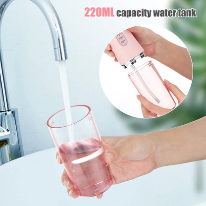 Portable USB Rechargeable Oral Irrigator: Dental Water Flosser with 4 Jet Tips, 3 Modes, IPX7, 1400rpm