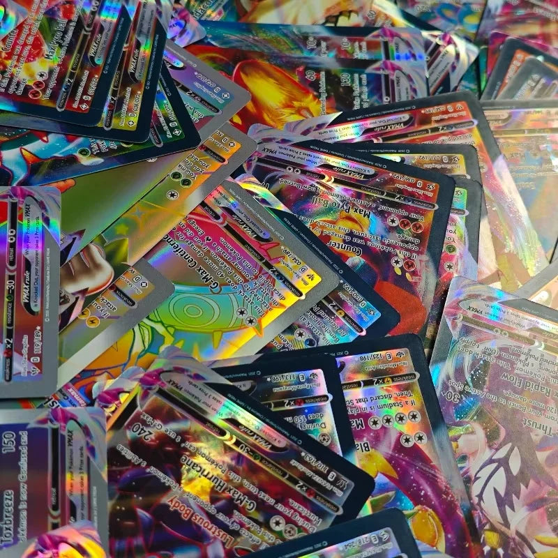 Pokémon TCG V, VMAX, GX & EX Holographic Cards - 60/100-Piece French and English Collectible Card Set for Fans and Gifts
