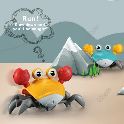 Kids Induction Crab & Octopus Crawling Toy – Electronic Musical Pets, Toddler Moving Toy that Avoids Obstacles, Party Gift