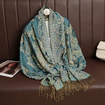 Luxury Autumn Cashmere Pashmina Shawl – Warm Winter Scarves for Women, Printed Cotton Foulard Stole Scarf 2023