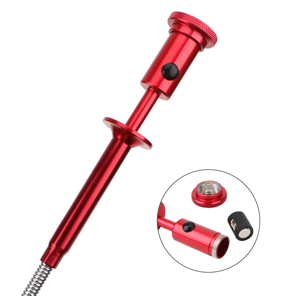 DIYWORK Flexible Magnetic Pickup Tool – 4-Claw LED Sewer Cleaner with Long Spring Grip