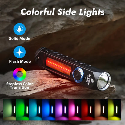 Sofirn IF23 PRO RGB LED Flashlight — 5000lm XHP70B, 21700 Rechargeable Torch with 5V 3A USB-C & Magnetic Base
