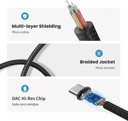 USB-C to 3.5mm Headphone Adapter - Audio Jack Converter for Huawei, Xiaomi, Samsung, OnePlus, and Compatible Devices