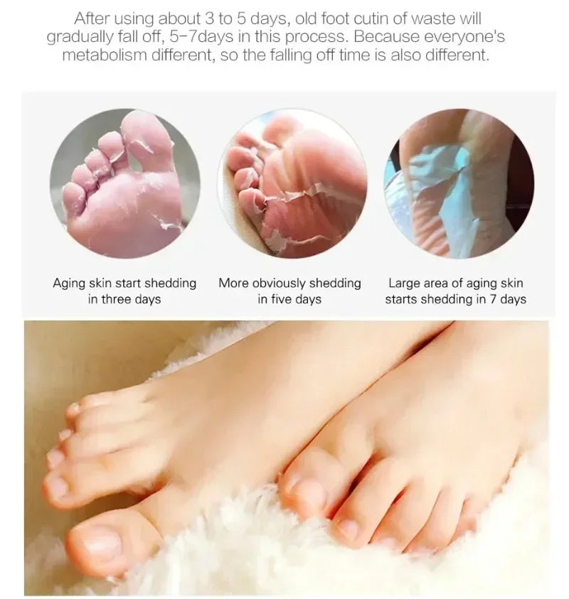Aloe Vera Foot Mask & Peeling Socks – Exfoliating Scrub for Legs & Feet, Anti-Crack Heel Treatment, Pedicure Skin Removal Patch
