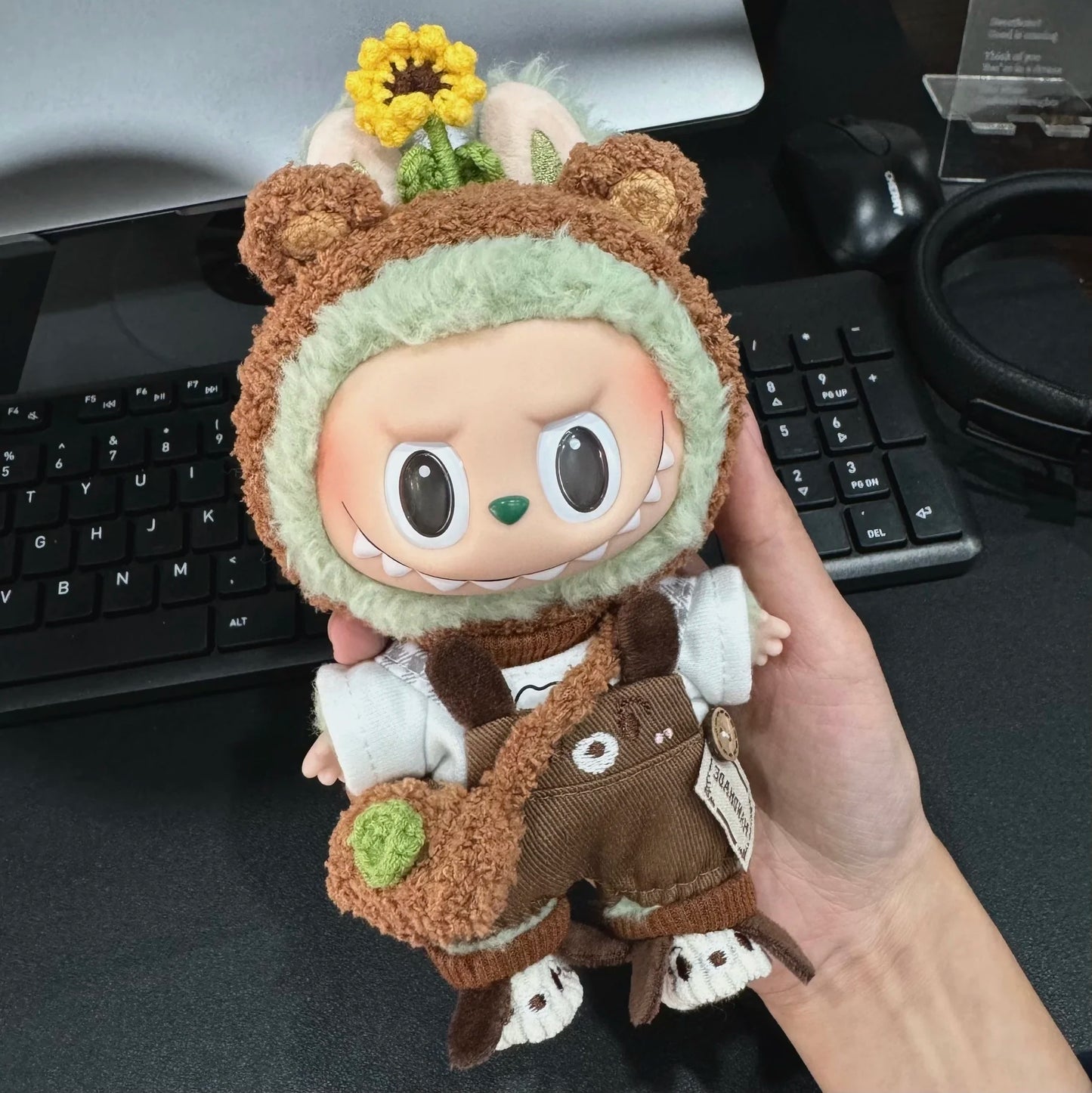17cm Labubu Doll Clothes – Sunflower Red Flower Heartbeat Macaron Cute Outfit for Labubu Dolls