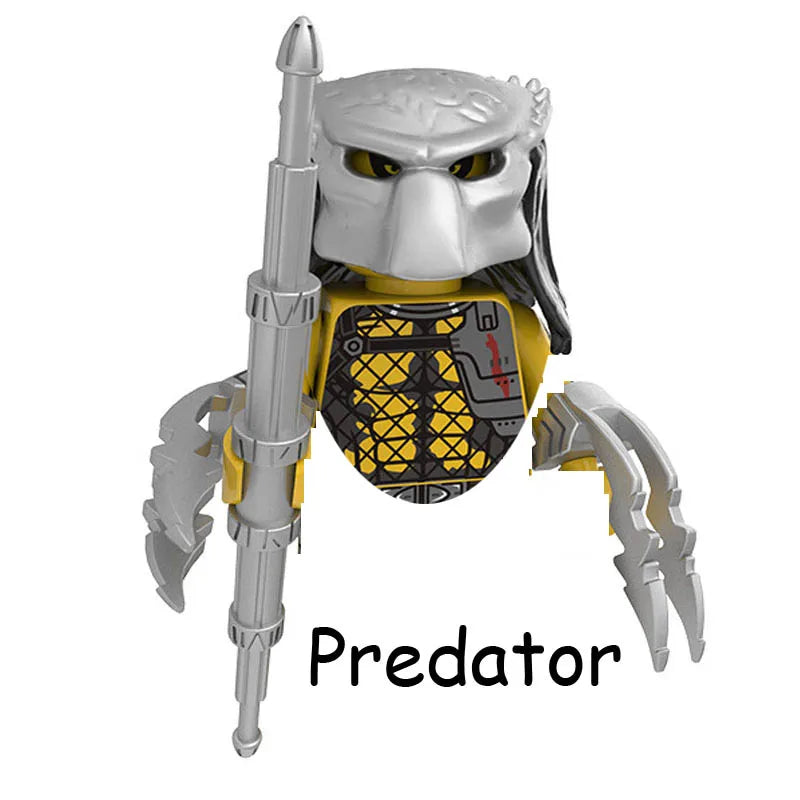 Super Heroes Model Figure Blocks – Invisible Predator vs Alien Jungle Killer Construction Toy for Children