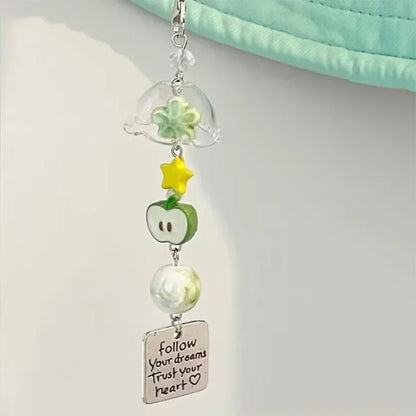 Transparent Wind Chime Keychain – Cute Kawaii Pendant for Mobile, Bag, and Home Decoration