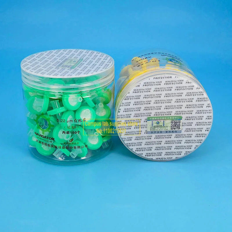 100PCS/Box Lab Syringe Filters — 13mm/25mm MCE, Nylon, PTFE Membranes, 0.22µm or 0.45µm Needle Filter for Laboratory Equipment