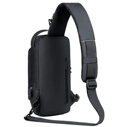 Multifunction Anti-Theft USB Shoulder Bag for Men: Crossbody Travel Sling Chest Pack Messenger - Secure and Stylish