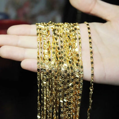 Exquisite 18K Gold-Filled Necklace for Men & Women – 16-30 Inch Fashion Jewelry Chain