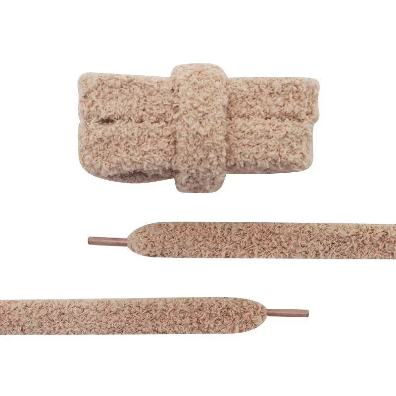 Fuzzy Shoelaces 15mm — Soft Plush Towel Laces for Fall, Winter, Halloween & Christmas Casual Sneakers