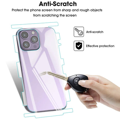 3 Sets Back Hydrogel Film Border Frame Stickers — Full Cover Back Screen Protectors for iPhone 16 Pro, 15, 14, 13, 12 Pro Max Plus