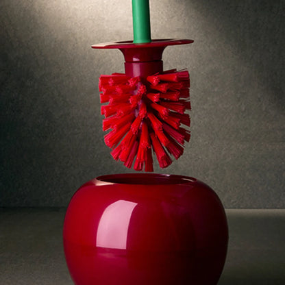 Creative Cherry Shape Toilet Brush Set – Long Handle with Replaceable Nylon Soft Bristles, Perfect for Bathroom Corner Cleaning