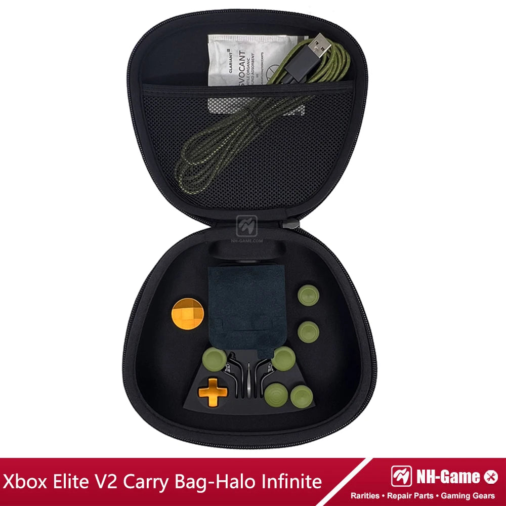 Xbox Elite Series 2 Replacement Housing Shell Kit: Front Case, Back Cover, Button Grips, LB RB Bumper - Complete with Carry Bag for Gamepad Enhancement!