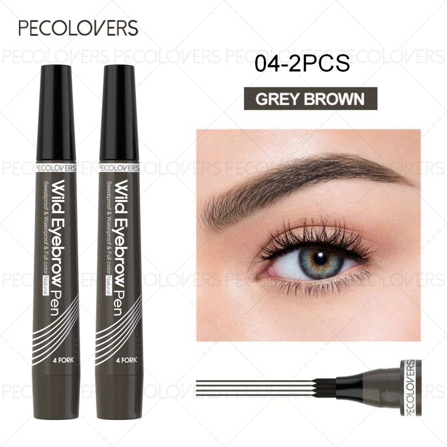 6-Color Waterproof Eyebrow Pen – 4-Split Tip Liquid Eyebrow Tattoo Pencil for Natural Long-Lasting Makeup & Definition