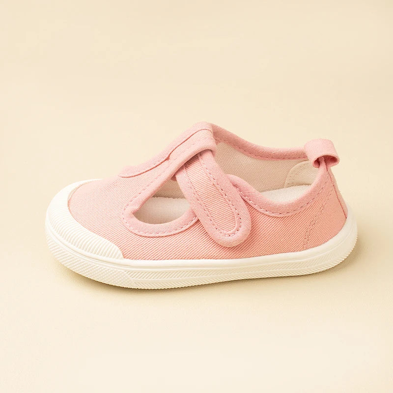 Spring & Autumn Kids Canvas Shoes — Personalized T-Shaped Breathable Sneakers for Children, Model EW8268