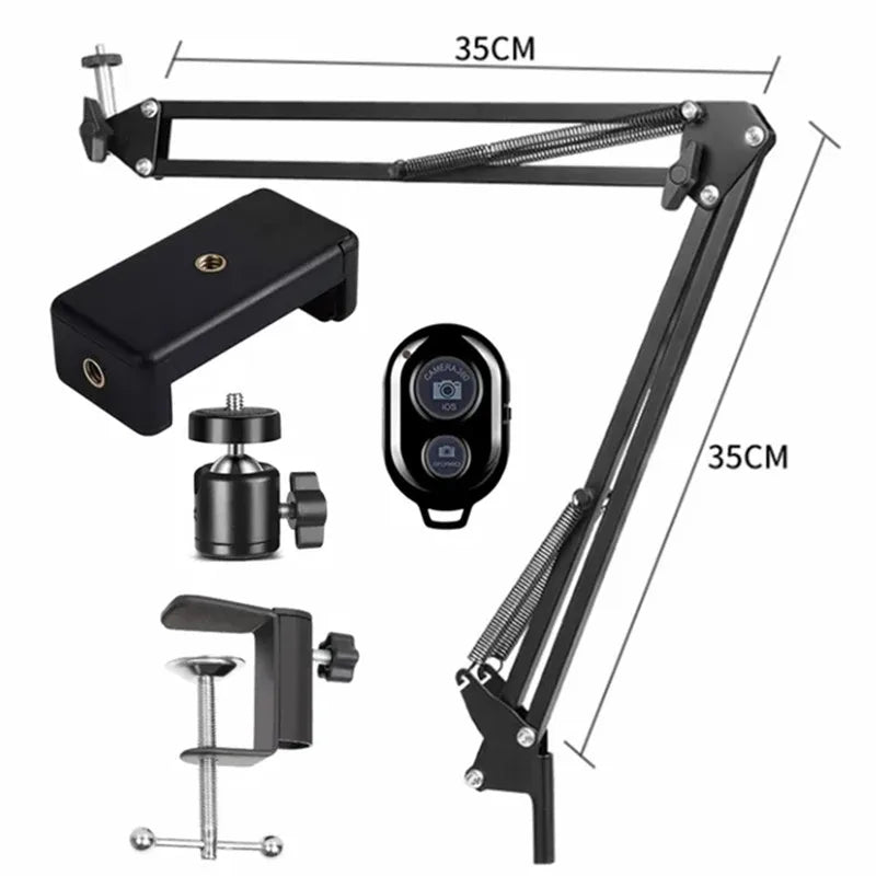 FGCLSY Flexible Arm Tripod for Phone – 360° Rotation, Foldable Table Stand for Desktop, Laptop, Online Video, Live Streaming, Overhead Shots