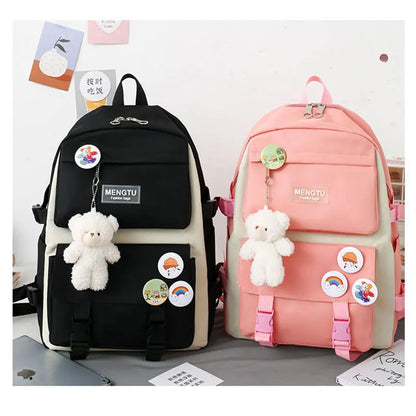 Women Fashion Backpack Set – Waterproof High-Capacity College Laptop School & Travel Bag for Trendy Girls