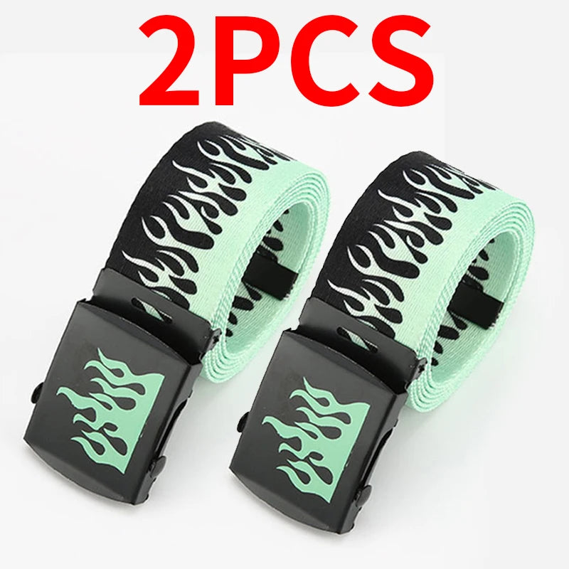 Punk Style Flame Belt – Trendy Hip-Hop Streetwear Accessory, Durable Unisex Fashion Decoration for Men & Women