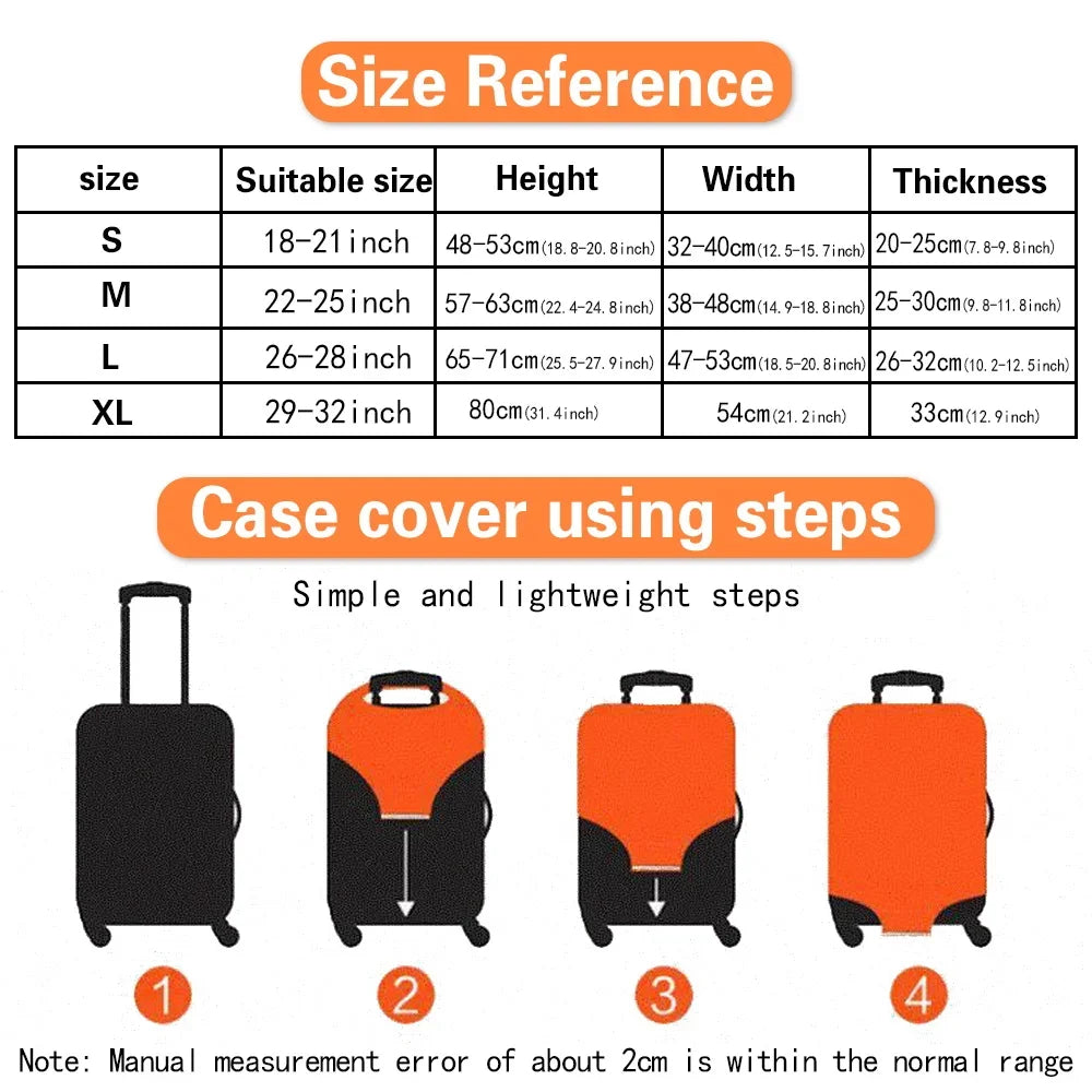 Travel Suitcase Protective Cover - Thick Elastic Dust Covers for 18-32 Inch Luggage, Essential Travel Accessories