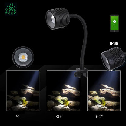 Aqua Week Mini7pro-F Aquarium LED Light – Waterproof Plant & Fish Tank Lighting, Terrarium Accessories