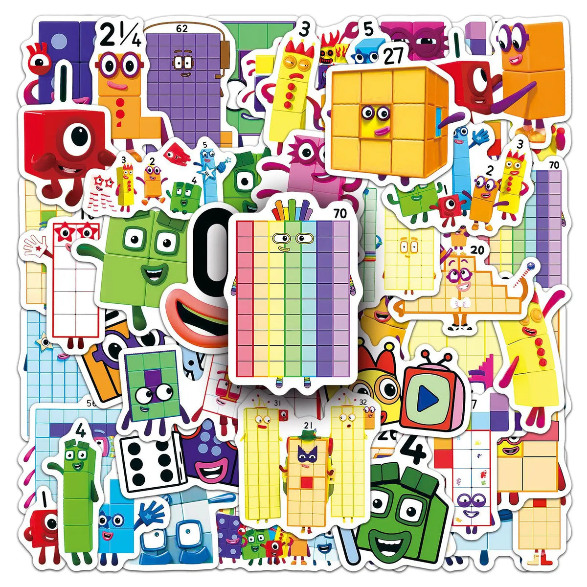 50/100-Piece Number Sticker Set - Aesthetic DIY Vinyl Decals for Laptops, Scrapbooks, Luggage, Guitars & Helmets