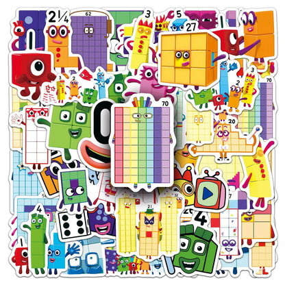 50/100-Piece Number Sticker Set - Aesthetic DIY Vinyl Decals for Laptops, Scrapbooks, Luggage, Guitars & Helmets