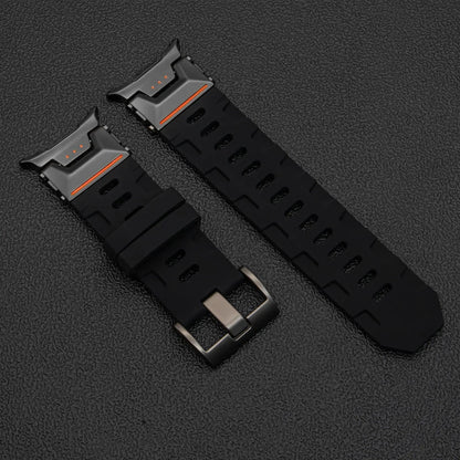 Soft Silicone Luxury Sport Strap for Samsung Galaxy Watch Ultra 47mm — No-Gap Curved End Band for Men