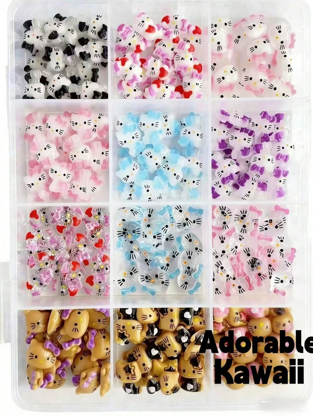 120PCS Sanrio Nail Charms Set - Kuromi, Cinnamoroll, and My Melody Resin Decorations for DIY Manicure Nail Art