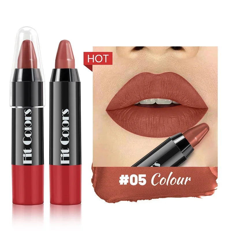 8-Color Velvet Matte Lipstick Pencil – Waterproof, Long-Lasting Sexy Red Lip Tint Non-Stick Makeup Pen