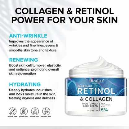 Men’s Retinol Anti-Wrinkle Cream – Collagen Firming Moisturizer for Face & Neck, Korean Anti-Aging Skin Care