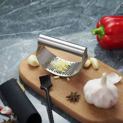 Upgraded Stainless Steel Garlic Press – Manual Garlic & Ginger Rocker Crusher Mincer Kitchen Gadget