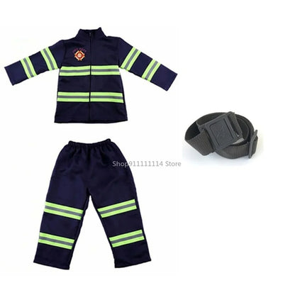 Kids Firefighter Costume – Halloween Sam Fireman Uniform Role Play Outfit for Boys Party & Cosplay Gift