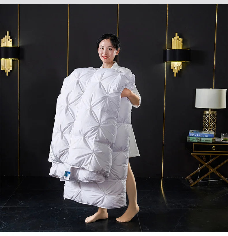 Goose Down Soft Duvet – Luxury Bedding Comforter, King, Queen & Twin Size, Super Warm Bread Shape Quilt