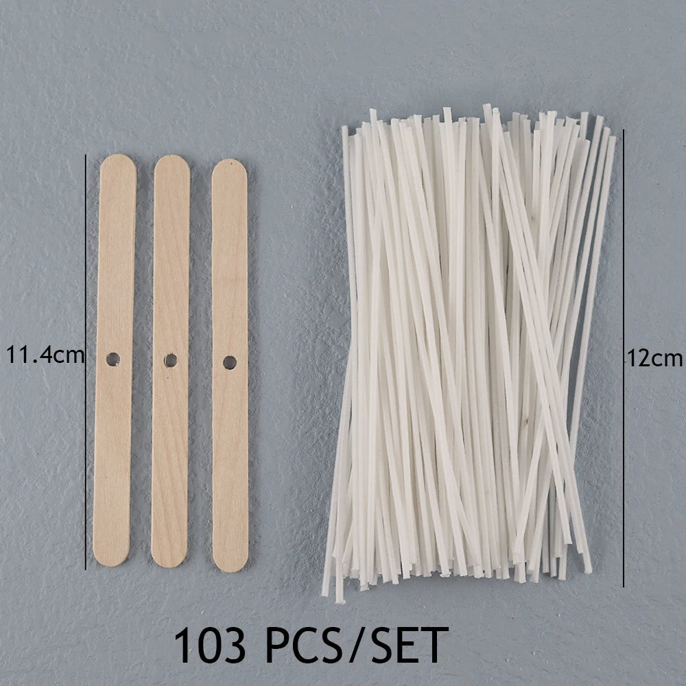 Smokeless Candle Wicks – Pre-Waxed Cotton Core with Metal Sustainer Tabs, 2.6-20cm for DIY Handmade Candle Making