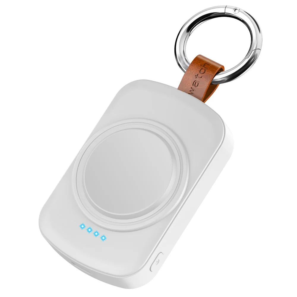 Portable Magnetic Apple Watch Charger - 1800mAh Keychain Charging Dock for Apple Watch Ultra, Series 4–11 and SE