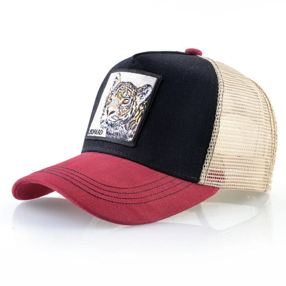 Goat Patch Trucker Cap - Embroidered Adjustable Snapback Baseball Hat for Men & Women