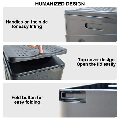 Portable Folding Toilet for Outdoor Camping - Cover Design Potty for Adults & Kids, Reusable Toilet for Picnics & Travel