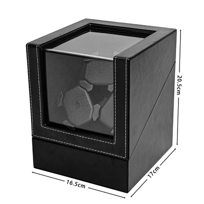 Universal Watch Winder Box - 3 Position Smart Winding Mechanism with LED Light Sensor Silent Motor USB Watch Storage Case