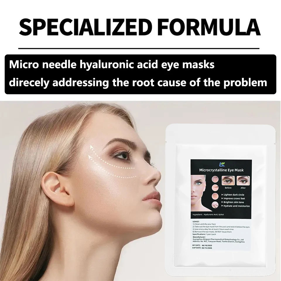 Micro-Needle Hyaluronic Acid Eye Patch – Anti-Wrinkle Moisturizing Eye Mask for Fine Lines Removal