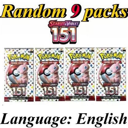 9 Pack Pokémon Trading Cards Set - English Booster Packs with Bright Stars, Prismatic Evolutions and Paldean Fates Gift Collection