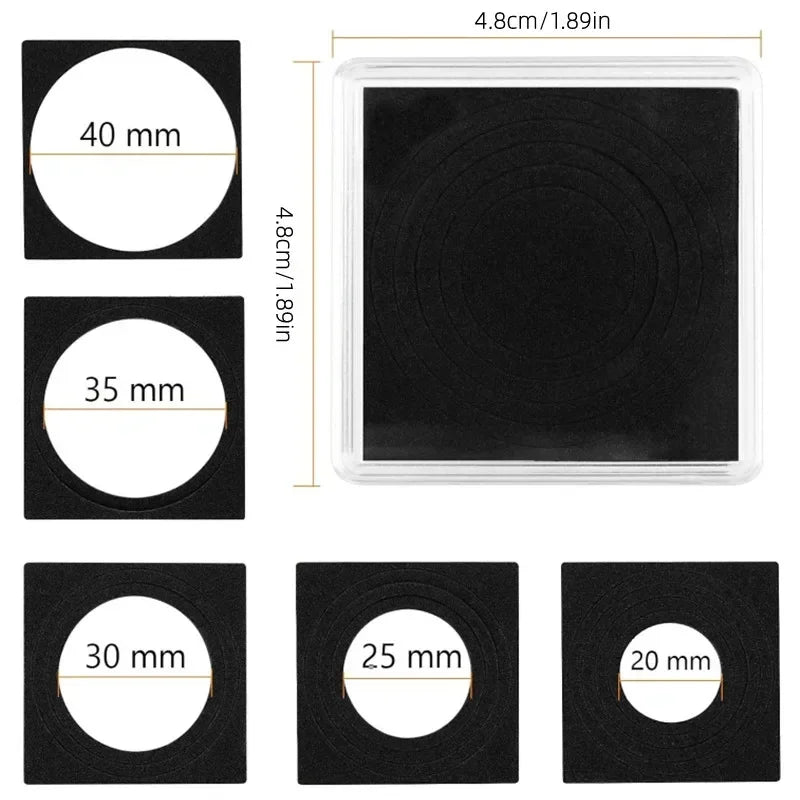 10PCS Plastic Square Coin Holder Capsules – Transparent Storage Containers for 16mm-40mm Coins, Small Round Coin Display Boxes